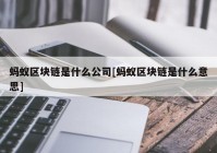 蚂蚁区块链是什么公司[蚂蚁区块链是什么意思]